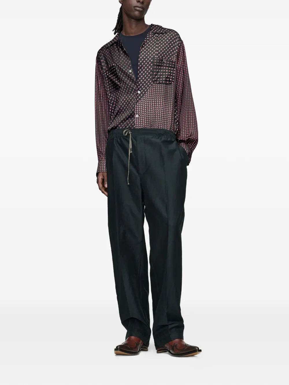 Maison Margiela pantalones con cordones en la pretina - Azul - imagen 2