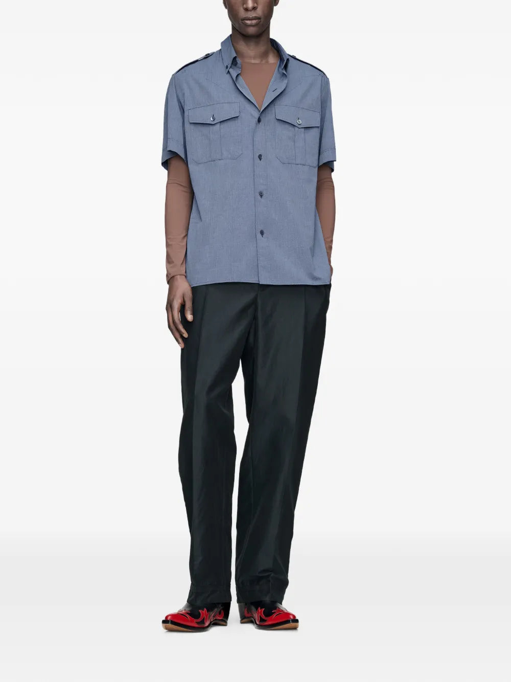 Maison Margiela camisa plegable manga corta - Azul - imagen 2