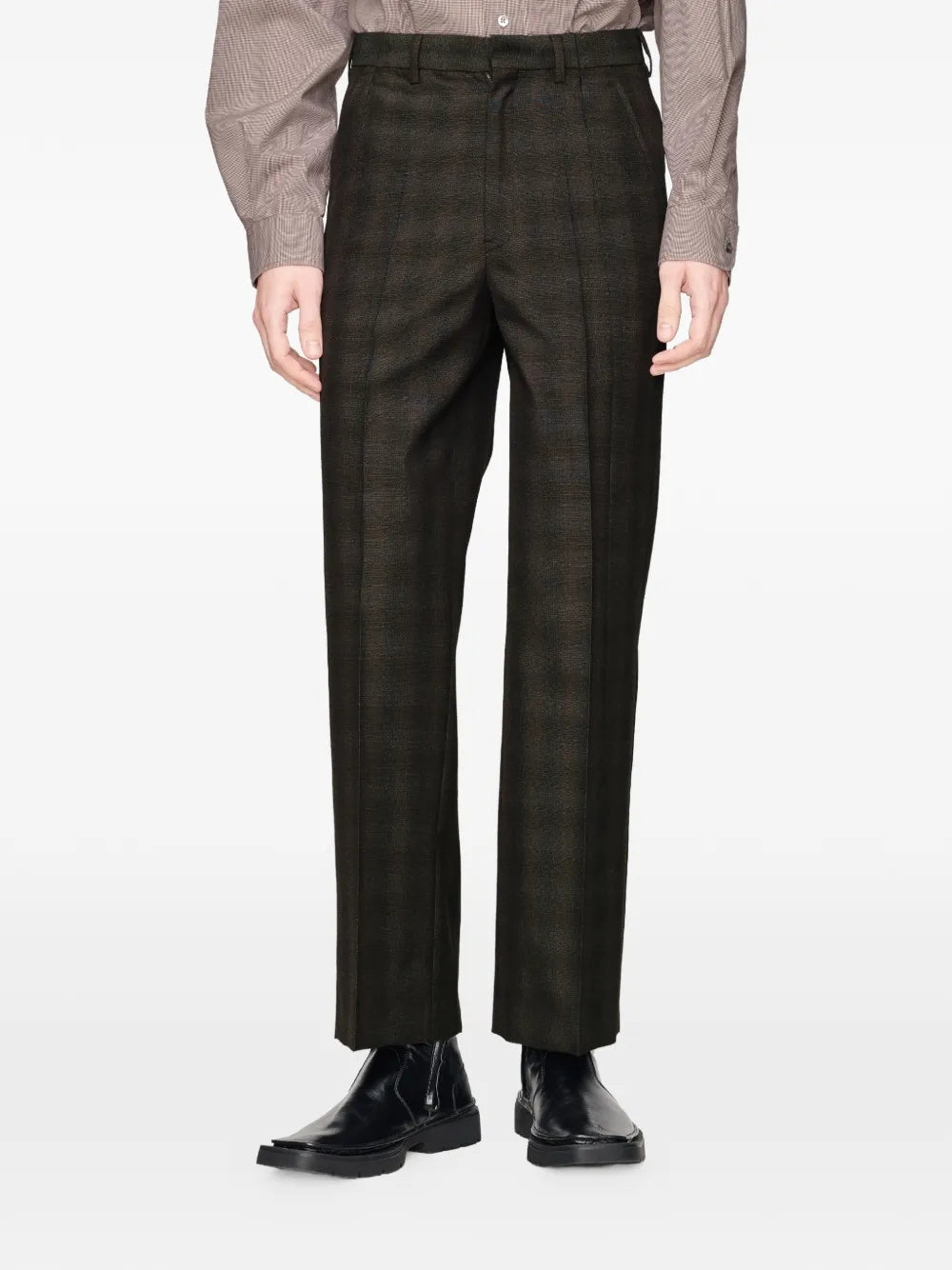 Maison Margiela pantalones de vestir con motivo de cuadros - Marrón - imagen 3