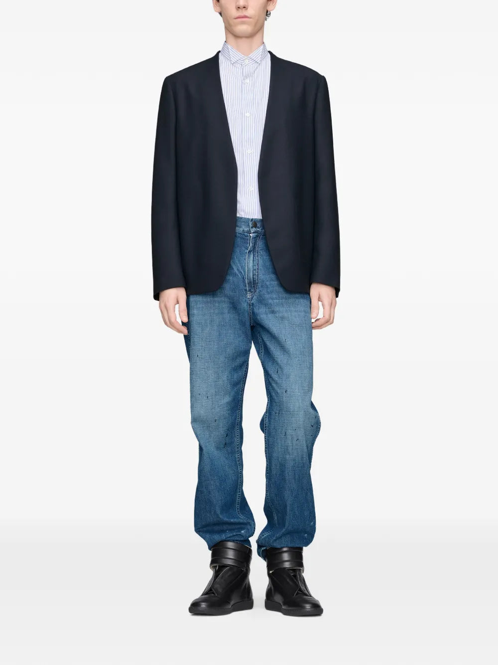 Maison Margiela chamarra sin cuello - Azul - imagen 2