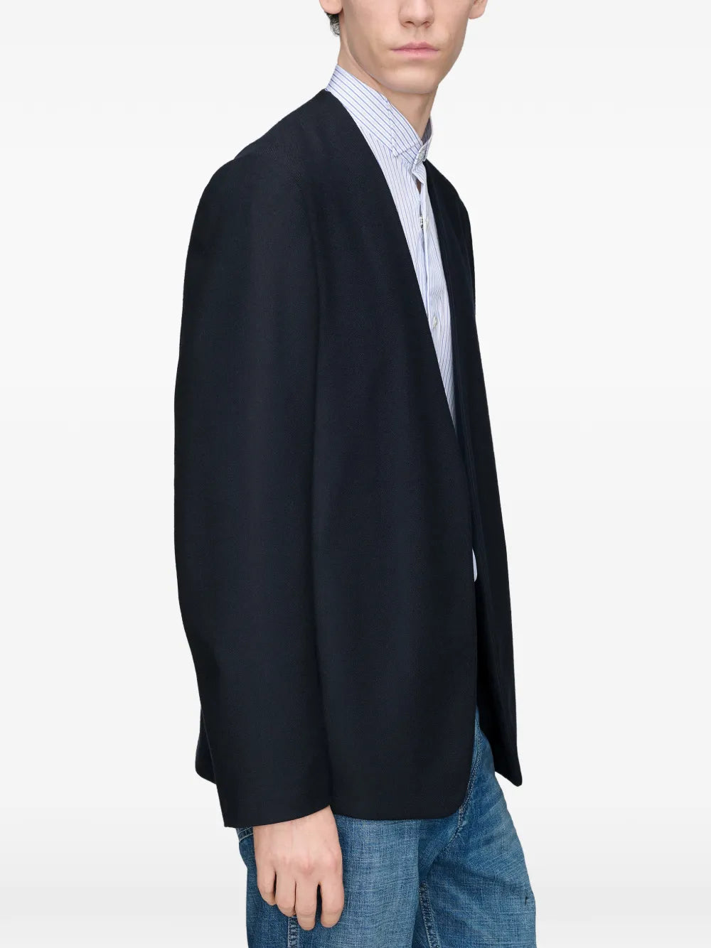 Maison Margiela chamarra sin cuello - Azul - imagen 4