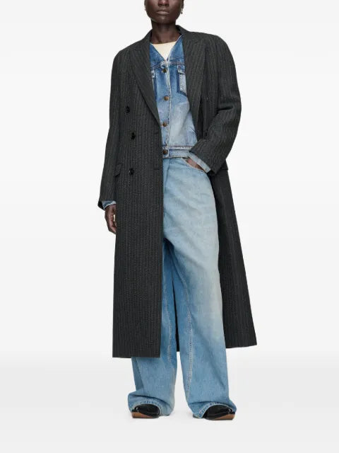 Maison Margiela abrigo con doble botonadura y motivo pied de poule - imagen 2
