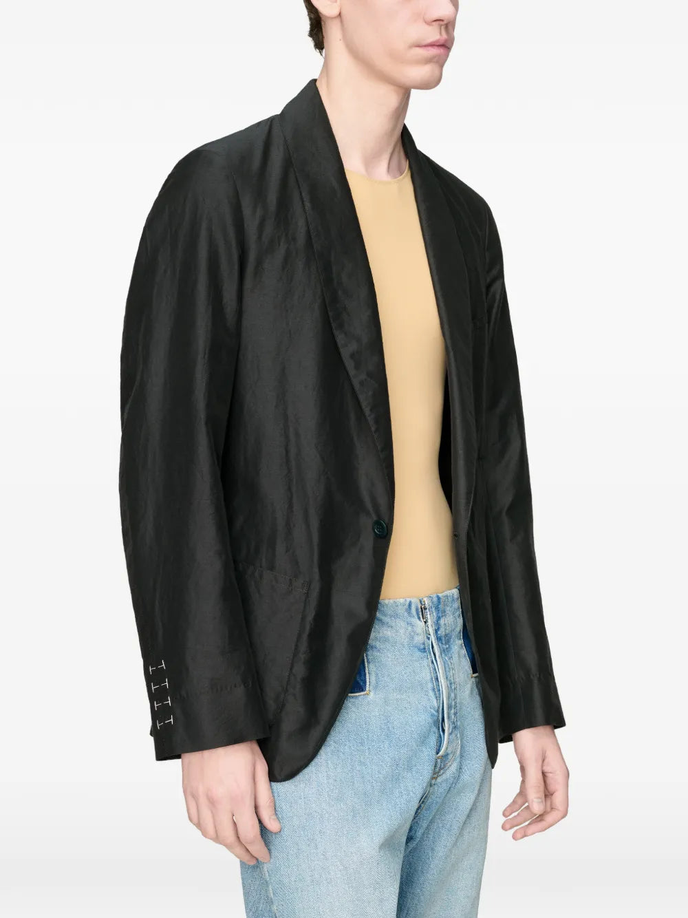Maison Margiela blazer con solapas de esmoquin - Azul - imagen 4