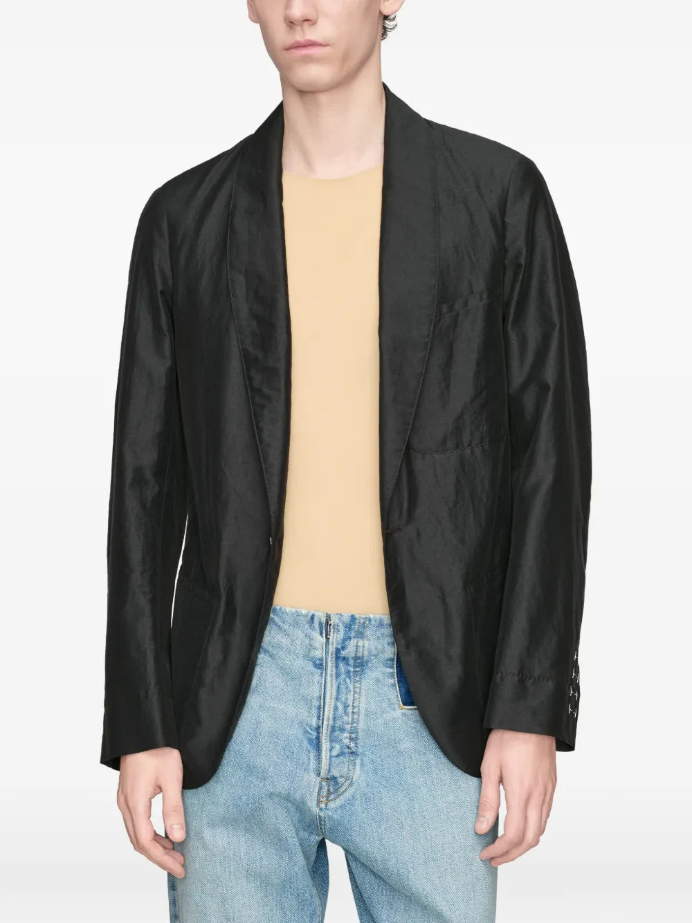 Maison Margiela blazer con solapas de esmoquin - Azul - imagen 3
