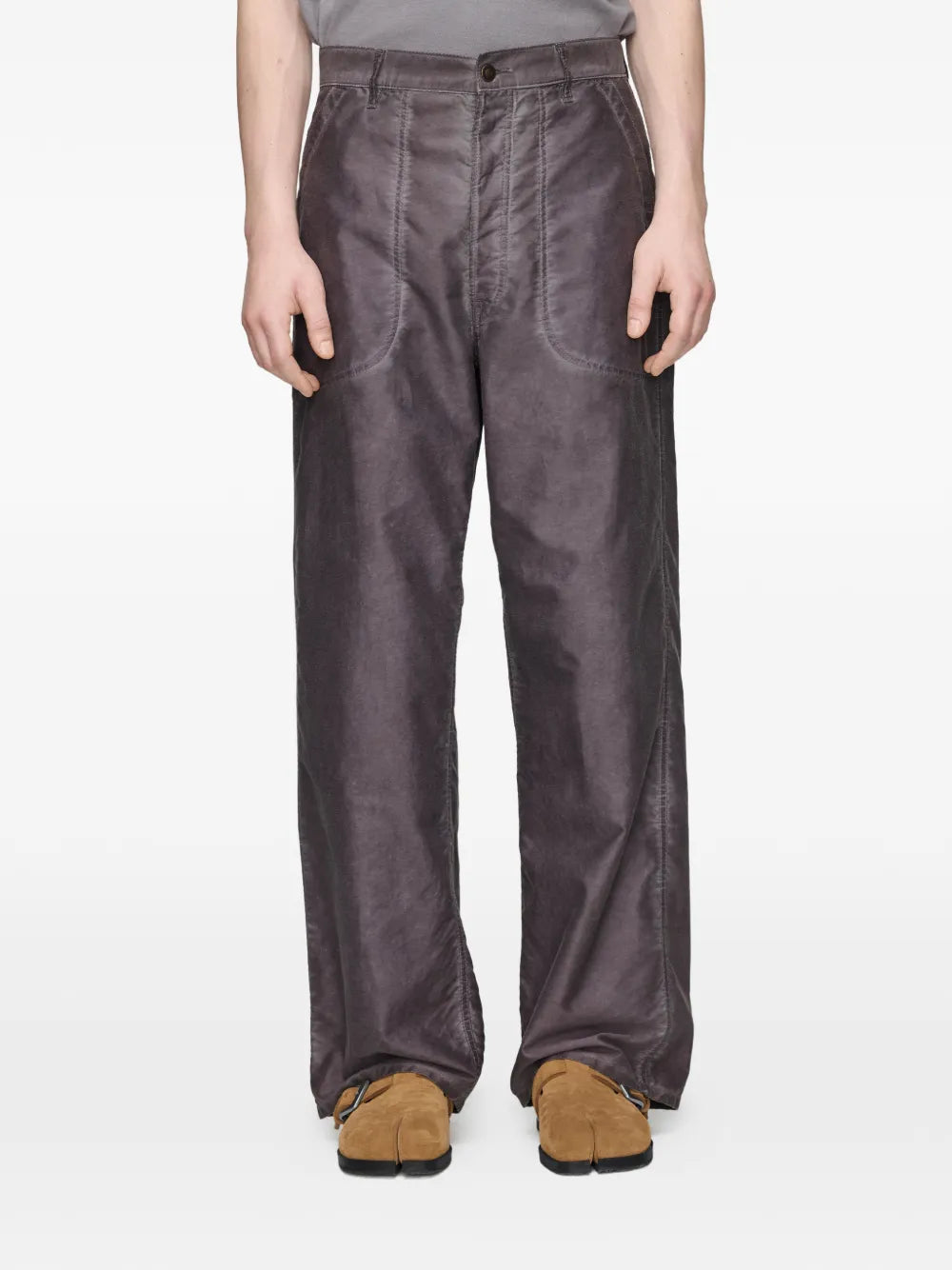 Maison Margiela pantalones anchos con bolsillos y costuras - Gris - imagen 3