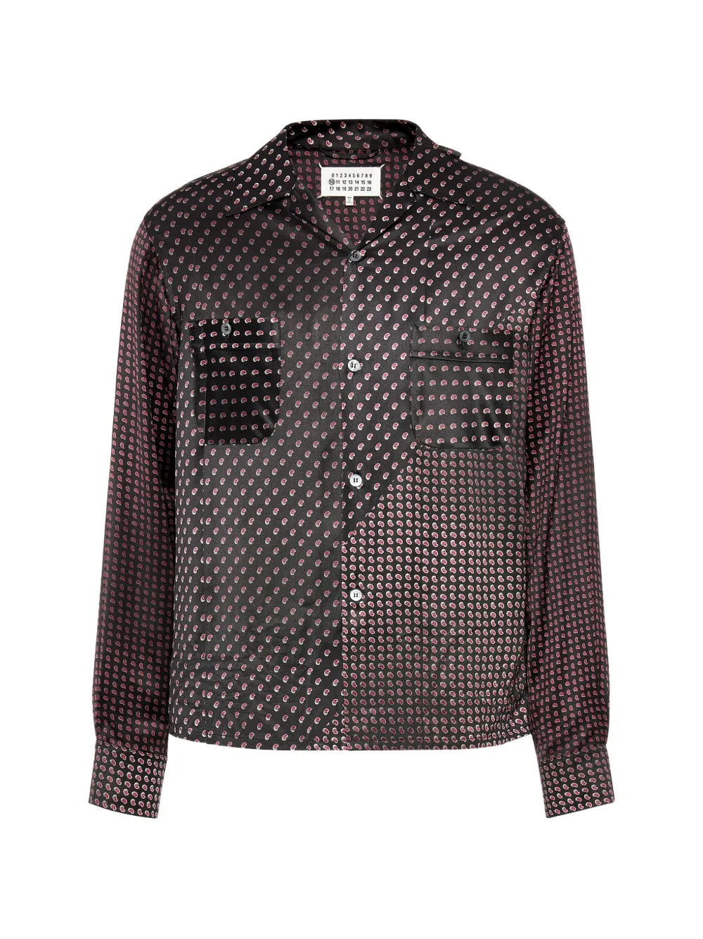 Maison Margiela camisa manga larga con estampado de cachemira - Negro - imagen 1