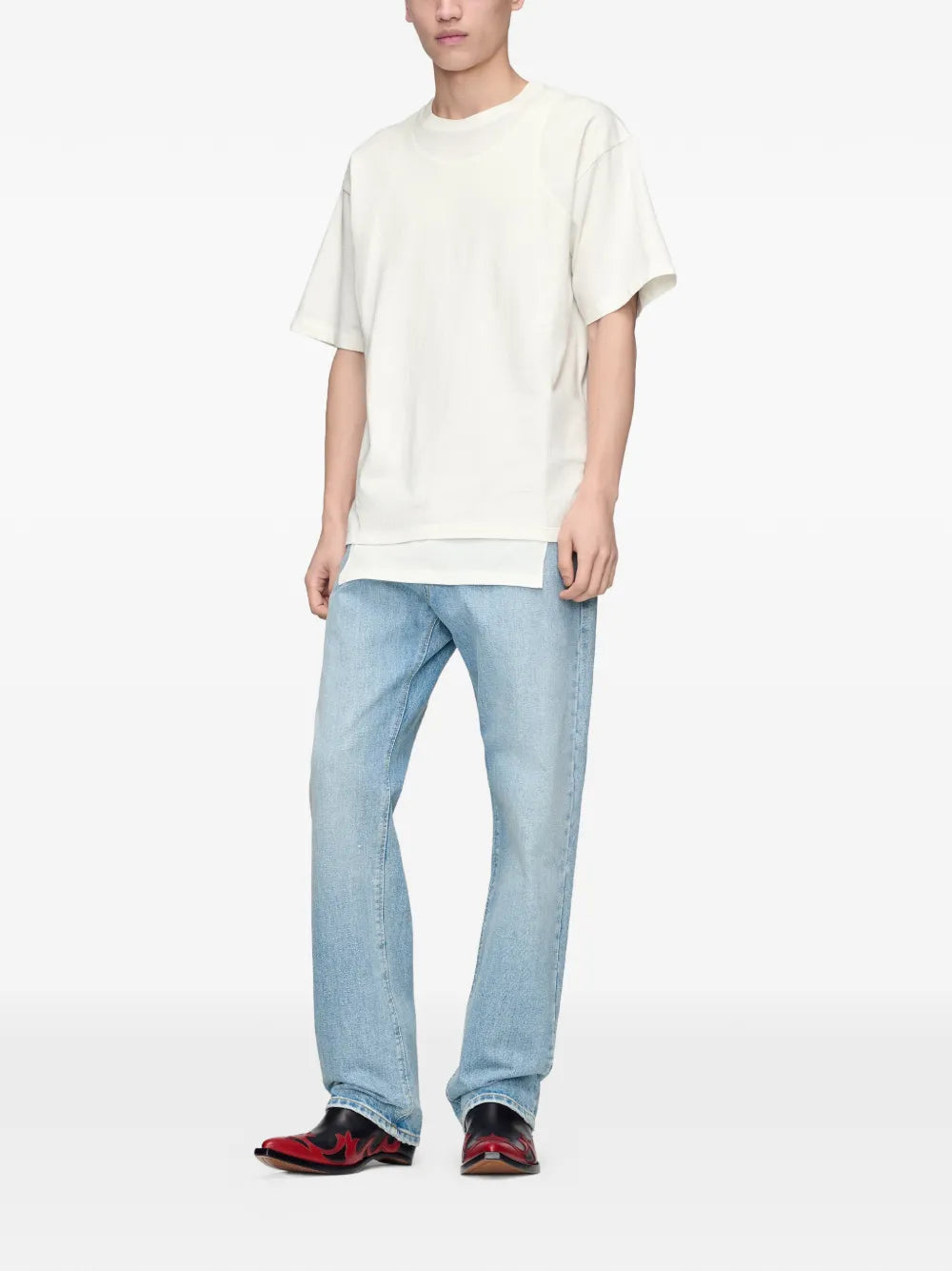 Maison Margiela playera con doble capa - Blanco - imagen 2