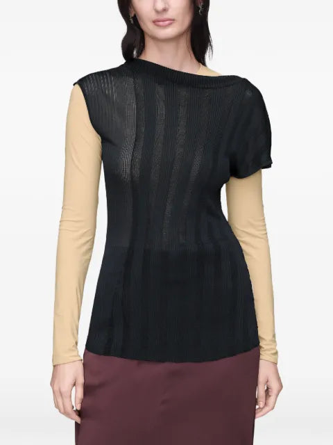 Maison Margiela playera tejida de canalé manga corta - imagen 1