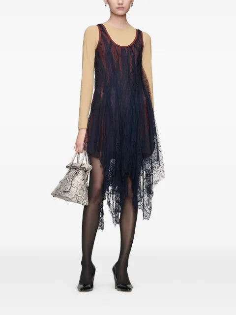 Maison Margiela vestido con capa de encaje - imagen 2