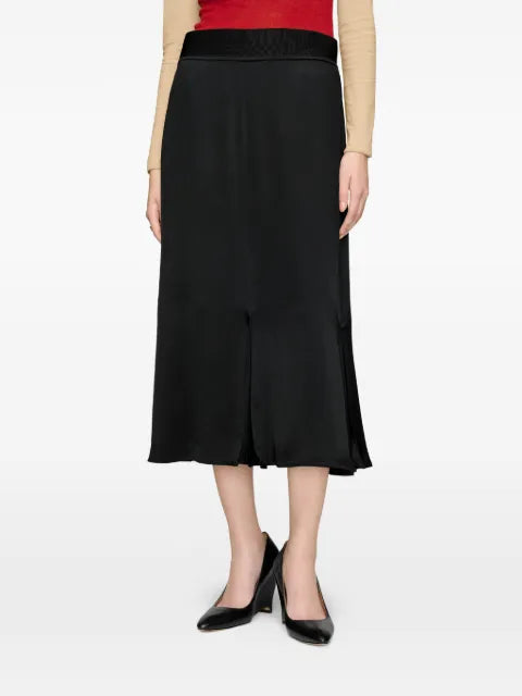 Maison Margiela falda midi de seda con efecto lavado - imagen 1