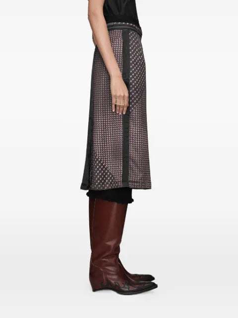 Maison Margiela falda midi con cuatro costuras y estampado de cachemira - imagen 2
