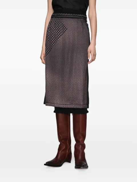 Maison Margiela falda midi con cuatro costuras y estampado de cachemira - imagen 1