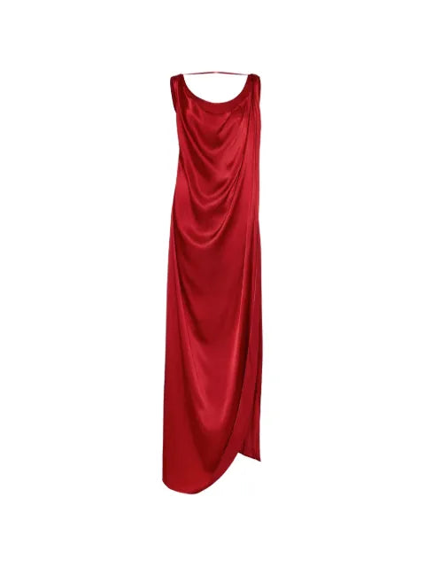 Maison Margiela vestido largo con diseño drapeado y efecto satinado - imagen 1