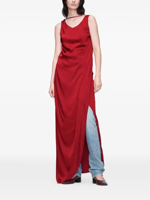 Maison Margiela vestido largo con diseño drapeado y efecto satinado - imagen 2