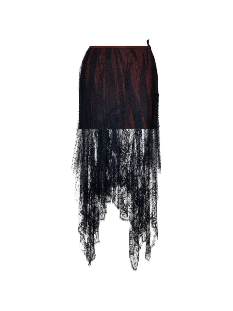 Maison Margiela falda midi con capa de encaje - imagen 1