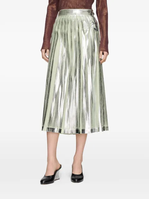 Maison Margiela falda plisada con acabado brillante - imagen 1