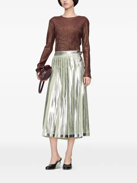 Maison Margiela falda plisada con acabado brillante - imagen 2