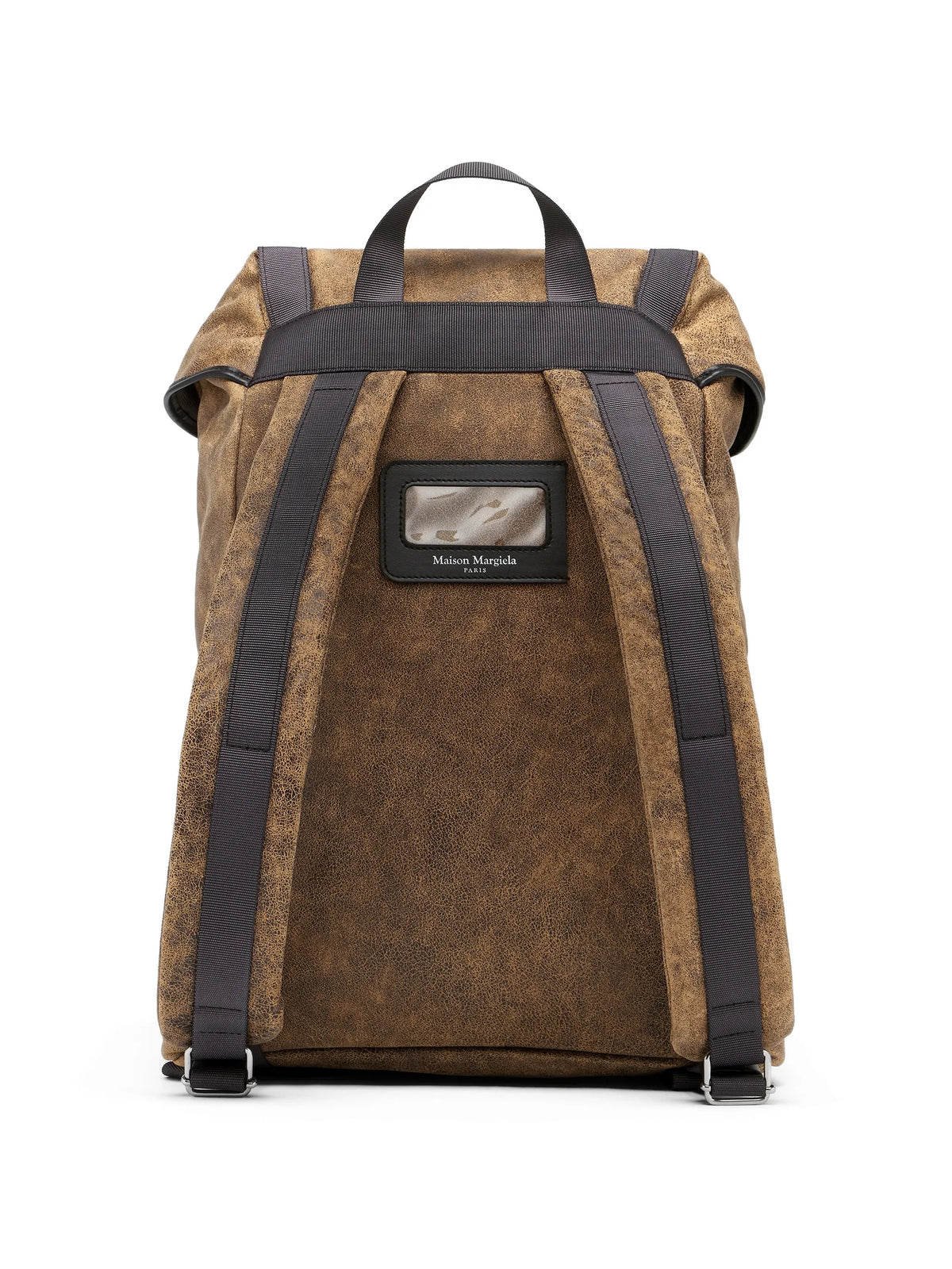 Maison Margiela mochila con efecto agrietado - Marrón - imagen 3