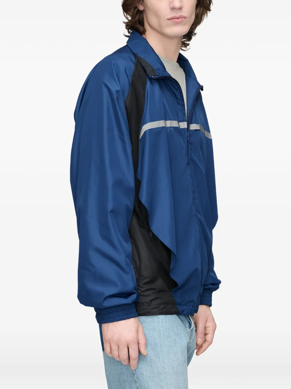 Maison Margiela chamarra deportiva con panel en contraste - Azul - imagen 4
