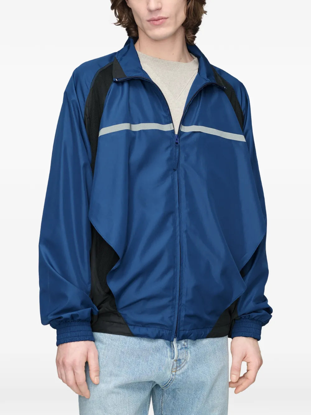 Maison Margiela chamarra deportiva con panel en contraste - Azul - imagen 3