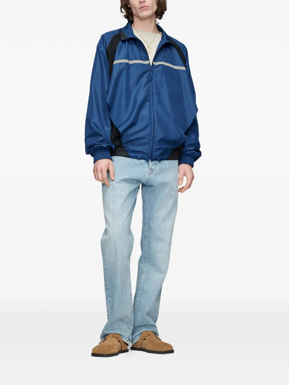 Maison Margiela chamarra deportiva con panel en contraste - Azul - imagen 2