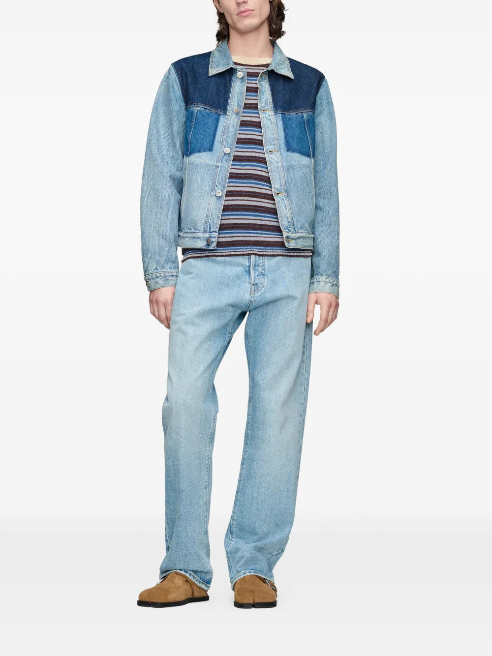 Maison Margiela chamarra de mezclilla con diseño patchwork - Azul - imagen 2