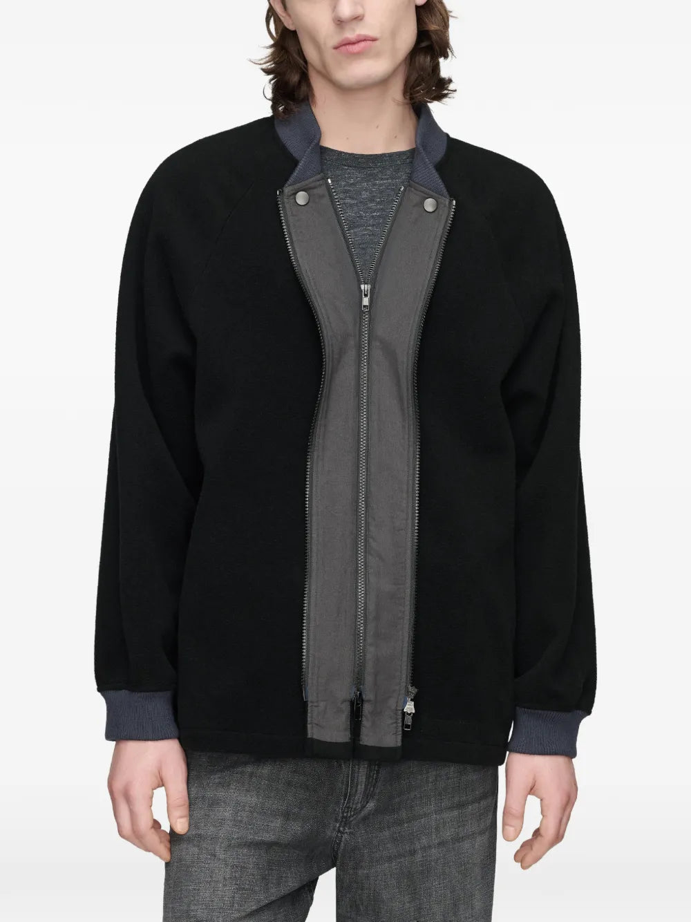 Maison Margiela chamarra bomber con mangas raglán - Negro - imagen 3