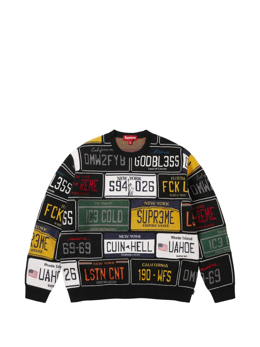 Supreme suéter con placa de matrícula estampada - Negro - imagen 1
