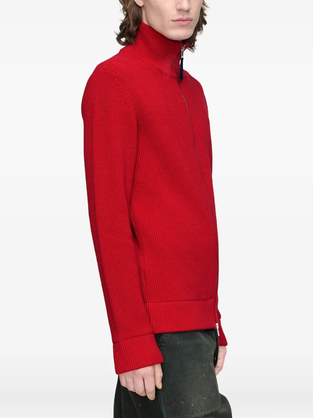 Maison Margiela sudadera de canalé con cierre - Rojo - imagen 4