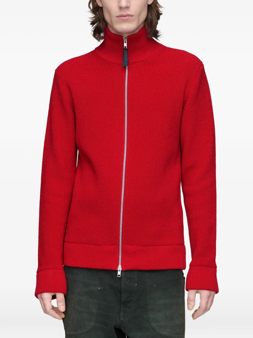 Maison Margiela sudadera de canalé con cierre - Rojo - imagen 3