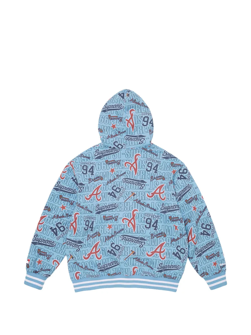 Supreme hoodie con logo estampado en colaboración con Mitchell & Ness - Azul - imagen 2