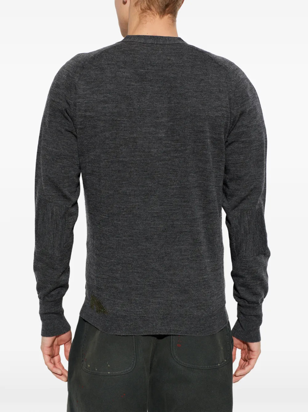 Maison Margiela cárdigan con parche bordado y cuello en V - Gris - imagen 4