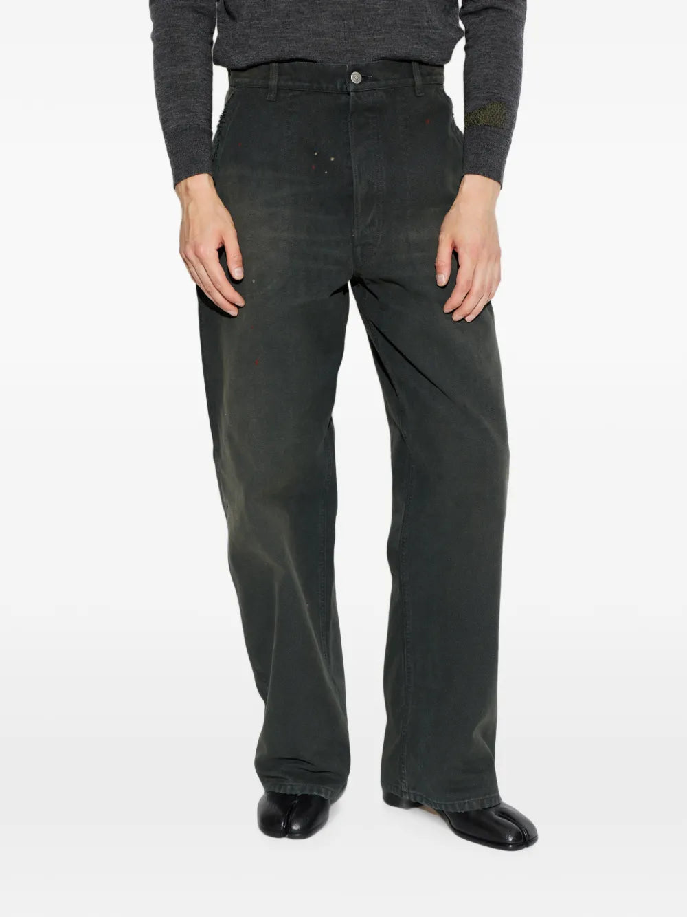 Maison Margiela jeans rectos con salpicaduras de pintura estampadas - Negro - imagen 3