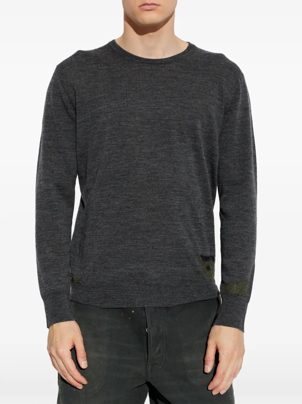 Maison Margiela sudadera con cuello redondo y bordado - Gris - imagen 3