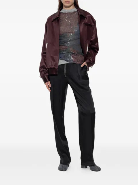 Maison Margiela pantalones satinados con cordón - imagen 2