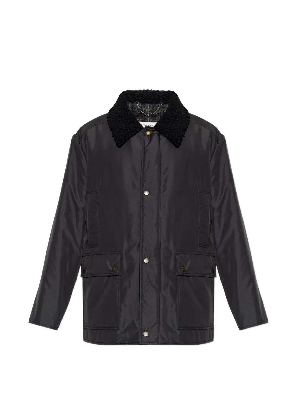 Maison Margiela chamarra con cuello texturizado y botones a presión - Negro - imagen 1