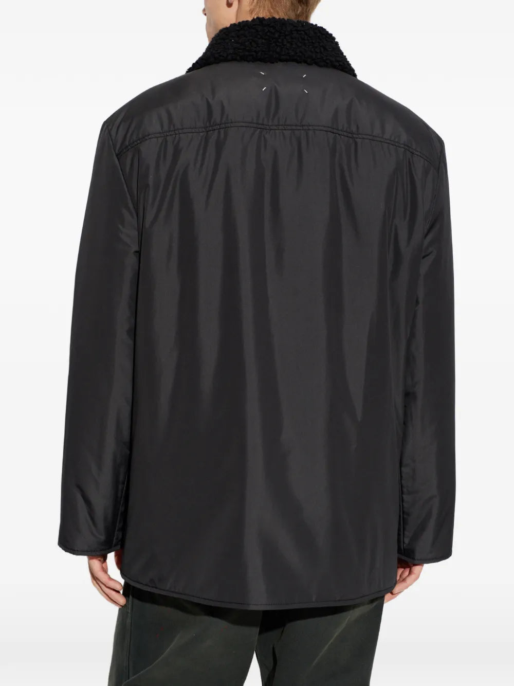Maison Margiela chamarra con cuello texturizado y botones a presión - Negro - imagen 4