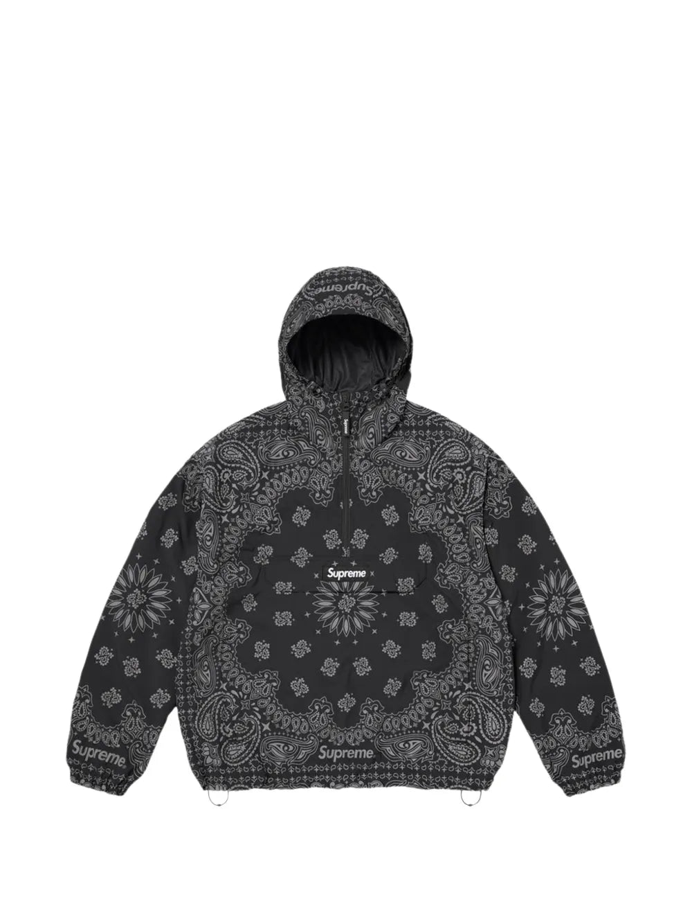 Supreme hoodie con estampado de bandana - Negro - imagen 1