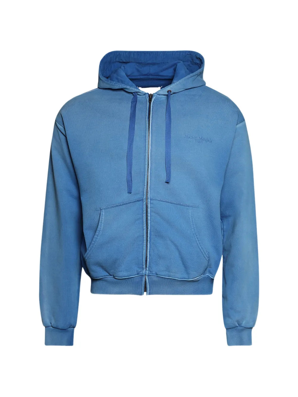 Maison Margiela hoodie con logo bordado y cierre - Azul - imagen 1