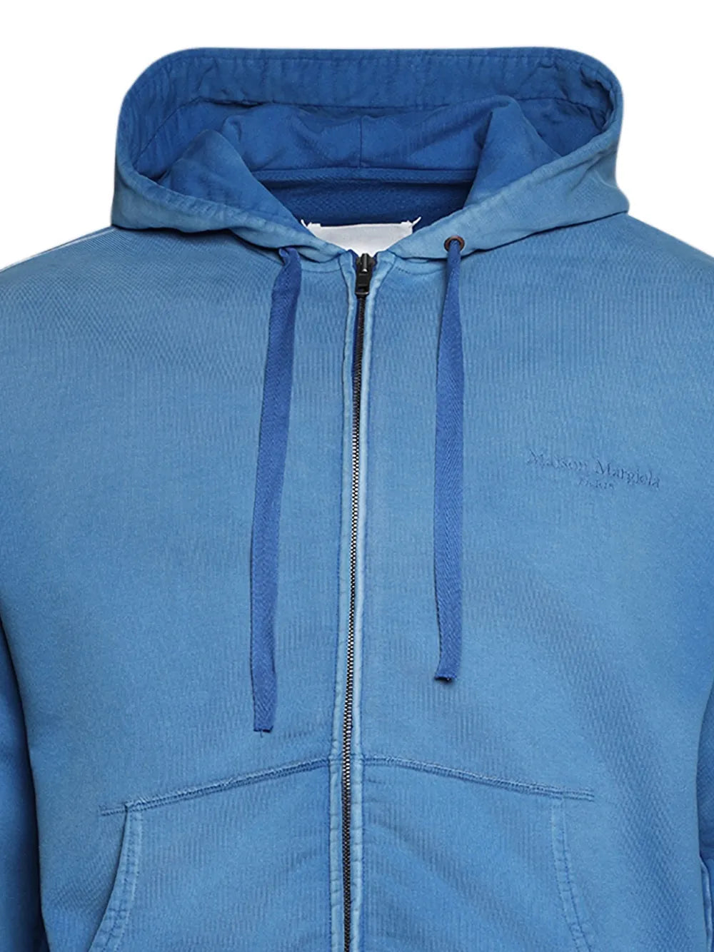 Maison Margiela hoodie con logo bordado y cierre - Azul - imagen 2