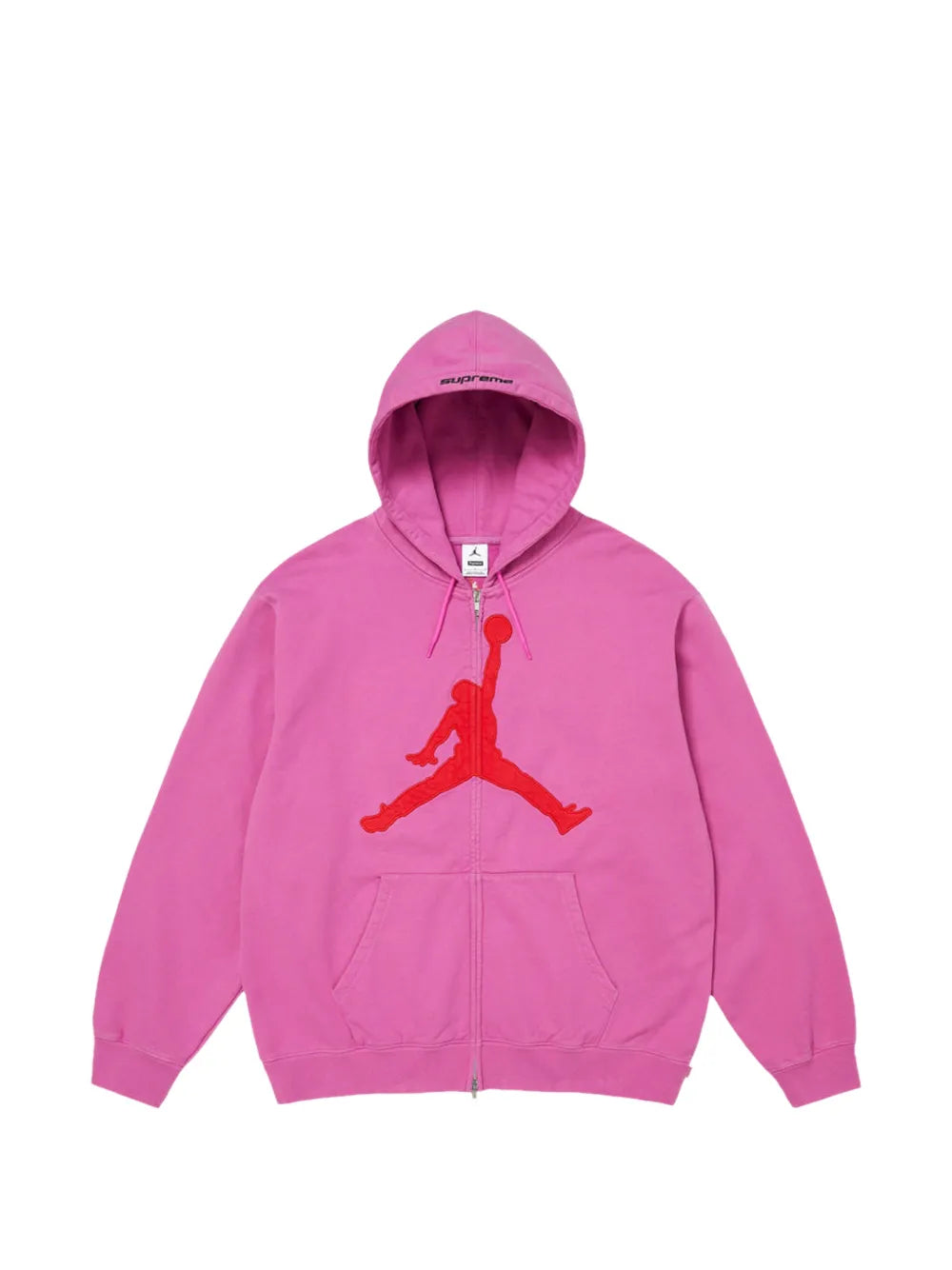Supreme hoodie con parche del logo en colaboración con Jordan - Rosado - imagen 1