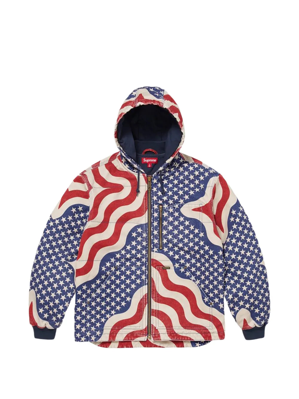 Supreme chamarra capitonada con bandera estampada - Azul - imagen 1