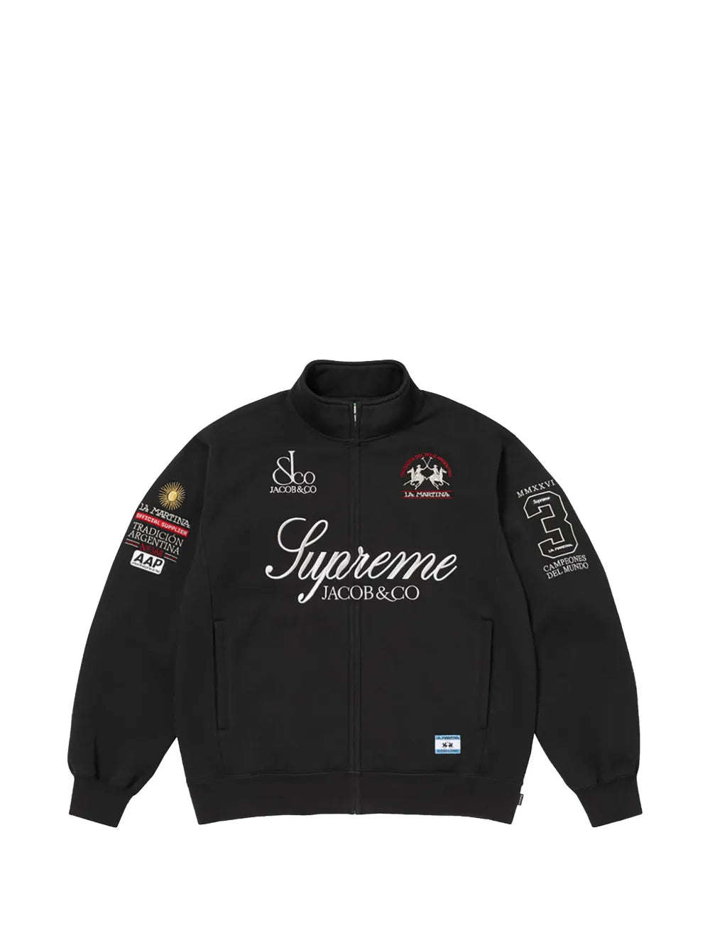 Supreme sudadera con logo bordado y cierre - Negro - imagen 1