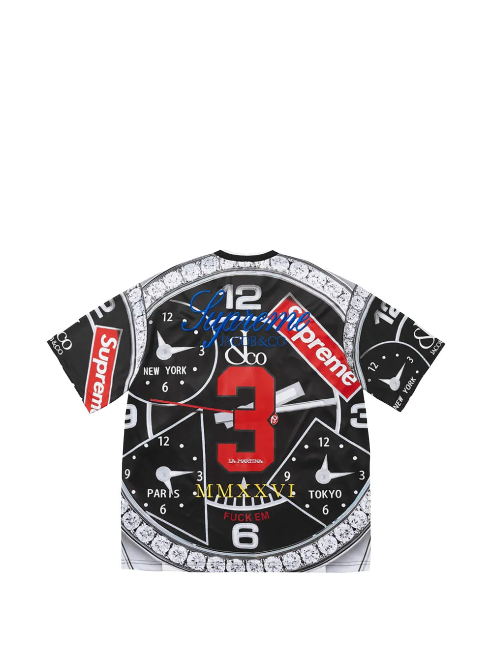 Supreme La Martina watch-print jersey - Negro - imagen 2
