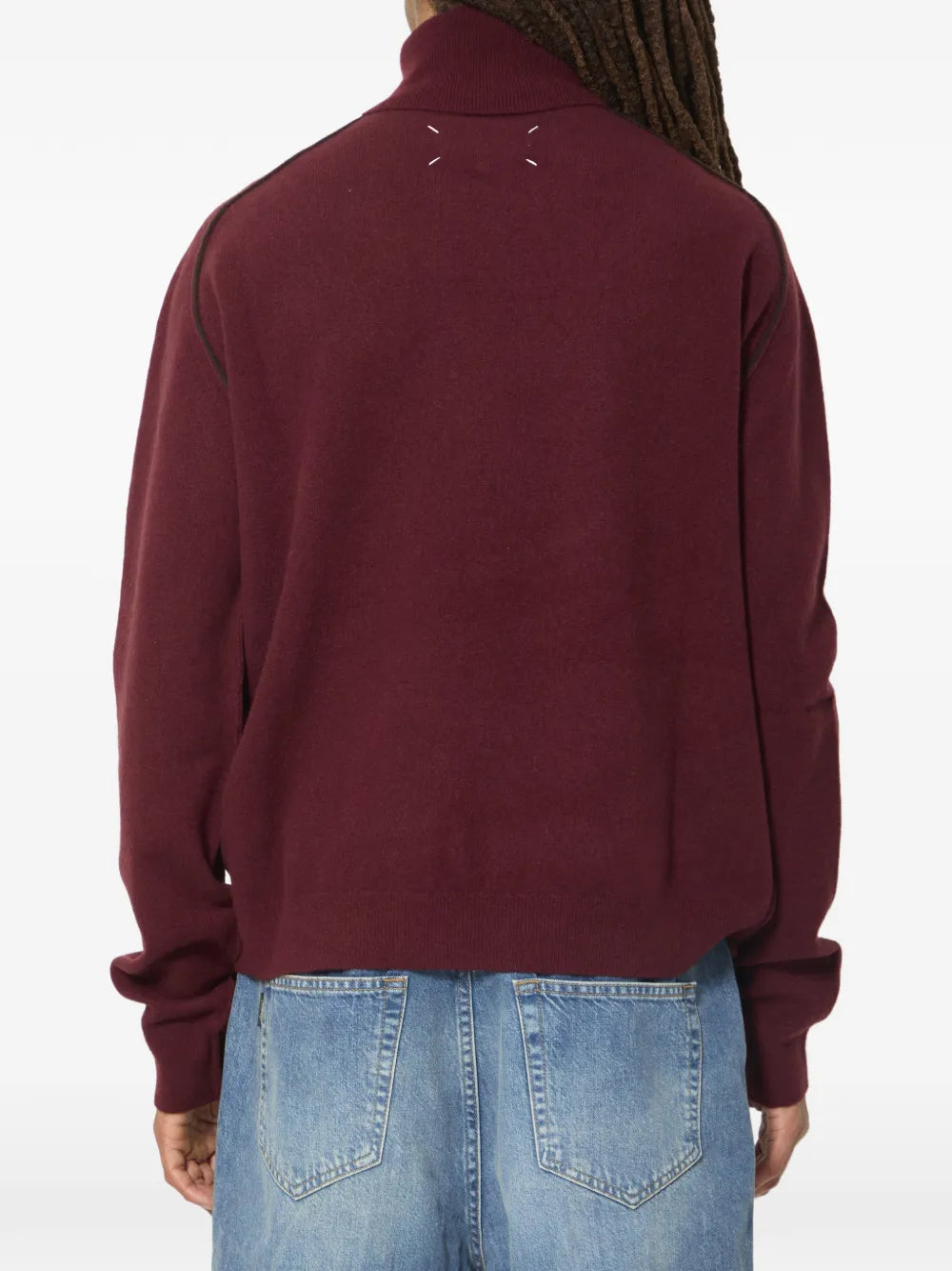 Maison Margiela suéter con ribete en contraste - Rojo - imagen 4