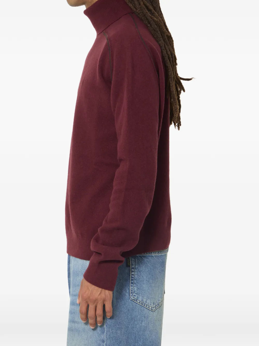 Maison Margiela suéter con ribete en contraste - Rojo - imagen 3