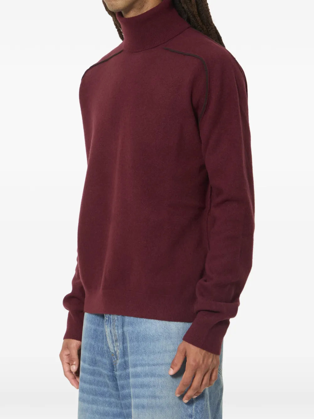 Maison Margiela suéter con ribete en contraste - Rojo - imagen 2
