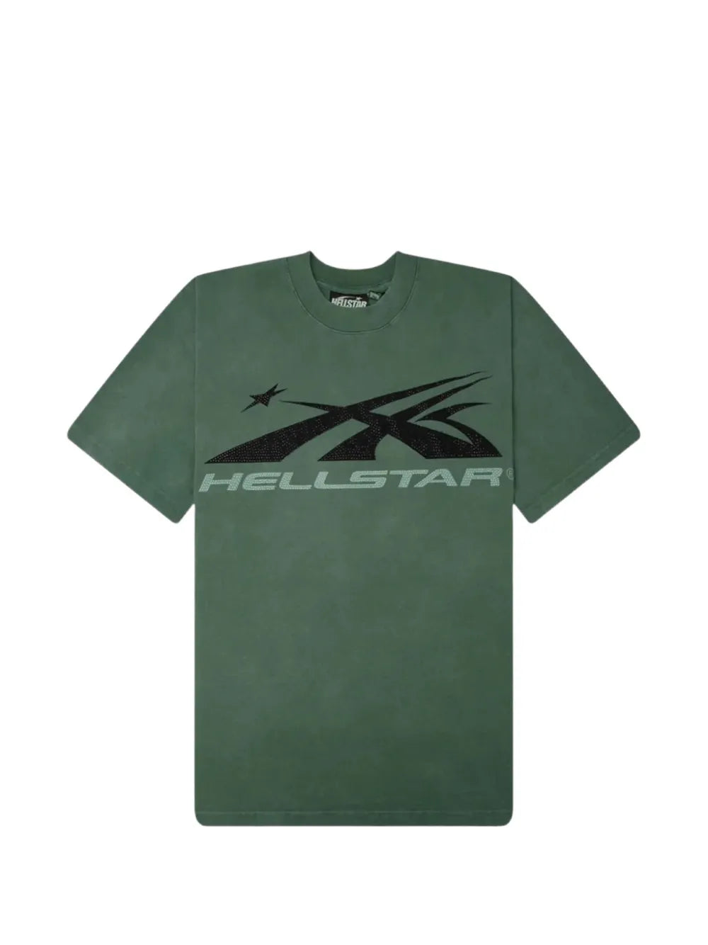 HELLSTAR playera con logo y detalles de strass verde | Farfetch 37023058