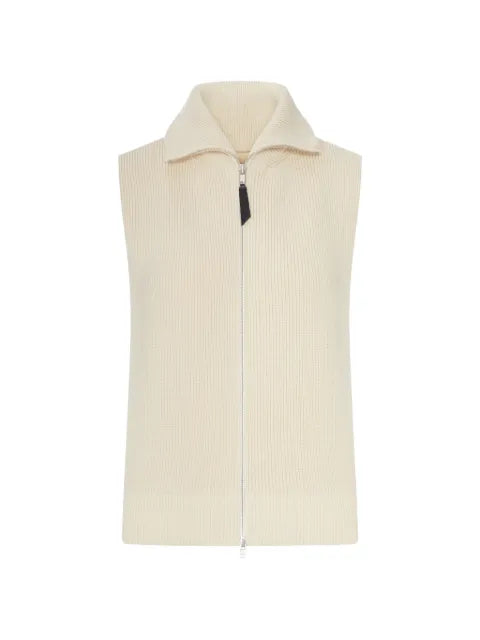Maison Margiela chaleco tejido de canalé con cierre - imagen 1