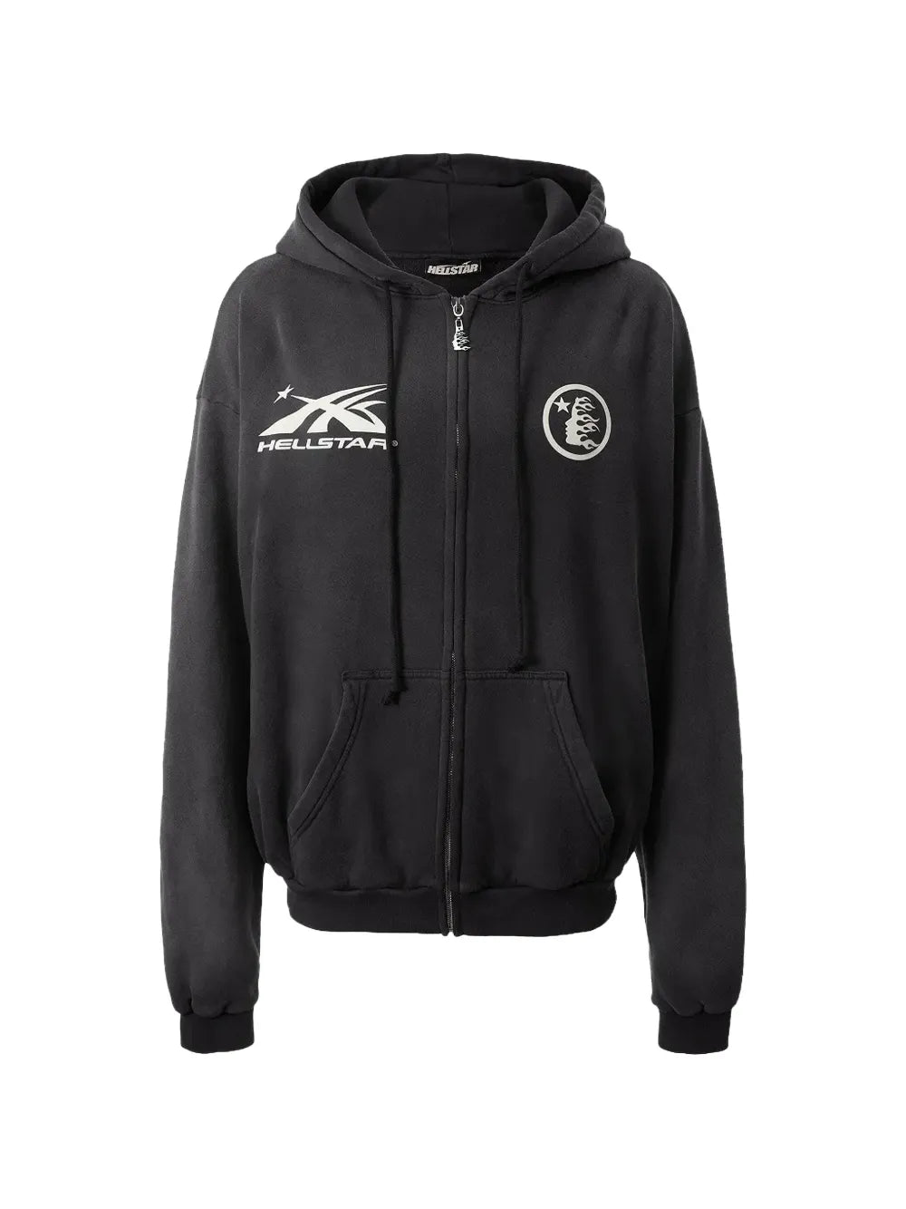 HELLSTAR hoodie con cierre y logo estampado negro | Farfetch 37051570